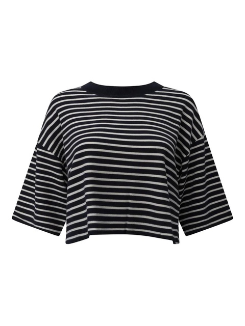 Weekend Max Mara striped-pattern crop T-shirt - Blue - zdjęcie produktu nr 1