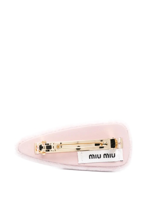 Miu Miu logo-plaque hair clip - Pink - zdjęcie produktu nr 1