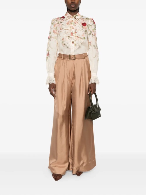ZIMMERMANN floral lace-trimmed shirt - Neutrals - zdjęcie produktu nr 1