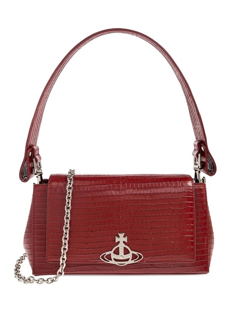 Vivienne Westwood medium Hazel croc-embossed shoulder bag - Red - zdjęcie produktu nr 1