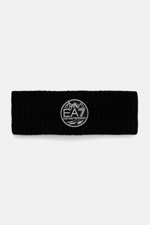 EA7 Emporio Armani opaska z dodatkiem wełny kolor czarny AF18020.7X000315 - zdjęcie produktu nr 1