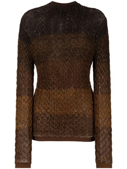 Isa Boulder shirred-effect striped jumper - Brown - zdjęcie produktu nr 1