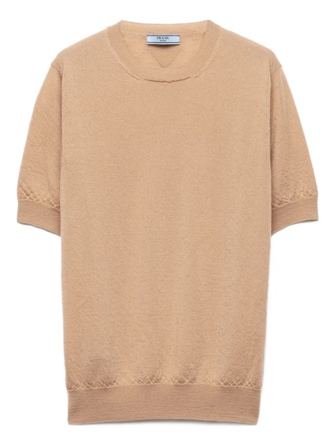 Prada short-sleeve ribbed-knit sweater - Neutrals - zdjęcie produktu nr 1