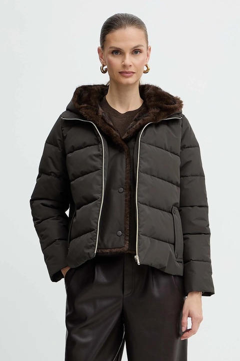 Marella kurtka Emme by Marella kolor brązowy przejściowa oversize 2525486062200 - zdjęcie produktu nr 1