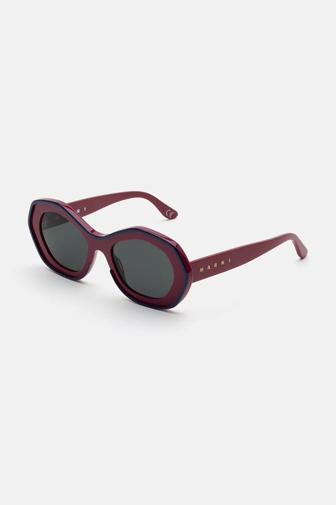 Marni okulary przeciwsłoneczne Ulawun Vulcano Bordeaux damskie kolor bordowy EYMRN00024.002.YAL - zdjęcie produktu nr 1