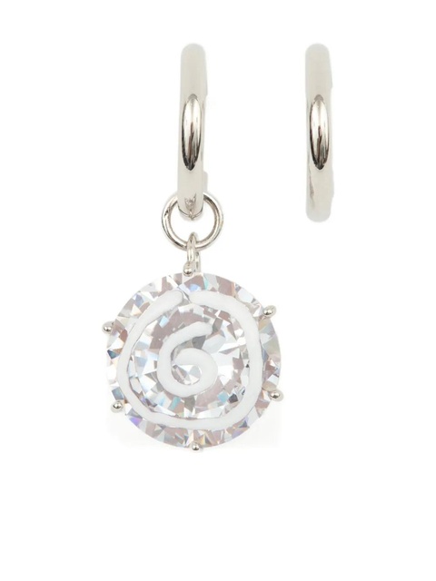 MM6 Maison Margiela pendant-embellished hoop earrings - Silver - zdjęcie produktu nr 1