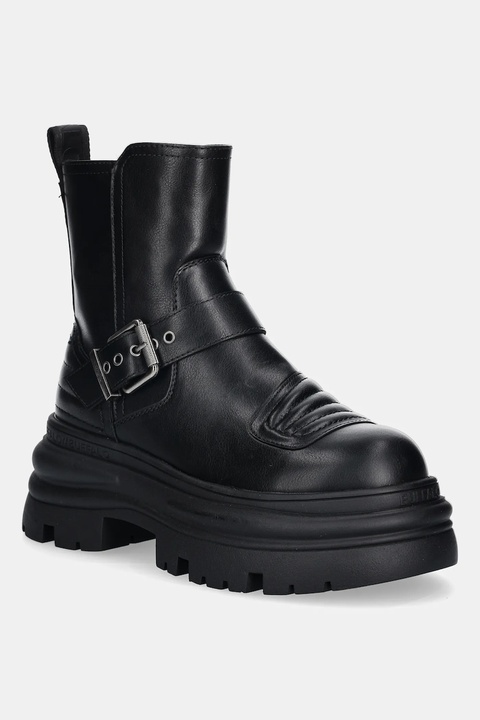 Buffalo botki Dione Biker Boot Mid damskie kolor czarny na platformie 1270127-BLK - zdjęcie produktu nr 1