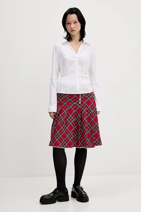 Tommy Jeans spódnica kolor czerwony mini rozkloszowana DW0DW22488 - zdjęcie produktu nr 1