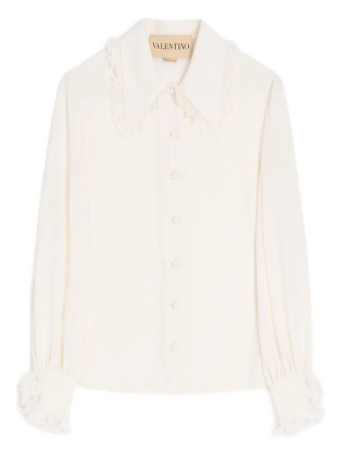 Valentino Garavani ruffle-collar shirt - White - zdjęcie produktu nr 1