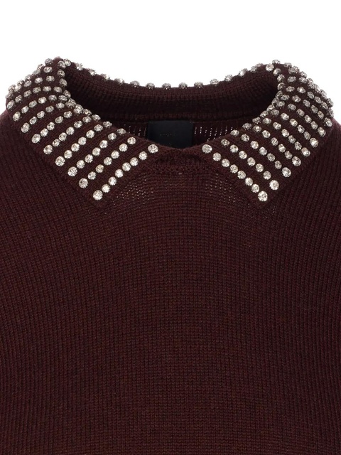 PINKO crystal-embellished crew-neck sweater - Brown - zdjęcie produktu nr 2