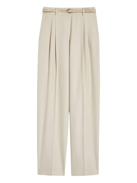 Max Mara pleated-front belted trousers - Neutrals - zdjęcie produktu nr 1