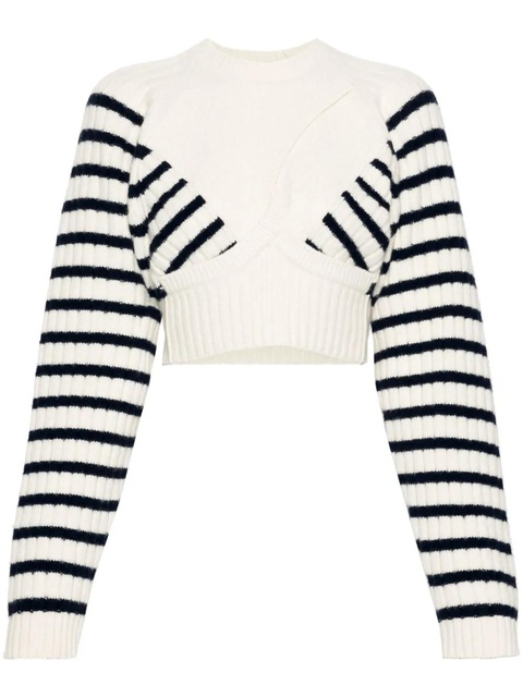 Jean Paul Gaultier striped twisted jumper - White - zdjęcie produktu nr 1