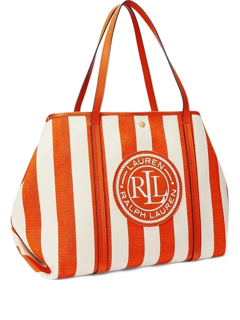 Lauren Ralph Lauren Emerie striped tote bag - Orange - zdjęcie produktu nr 1