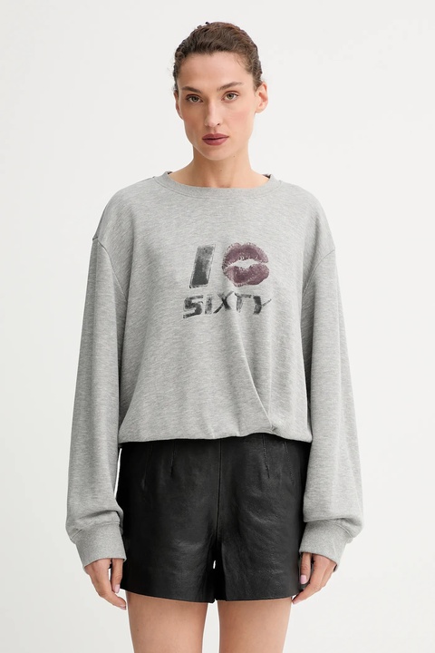 Miss Sixty bluza z domieszką wełny damska kolor szary z nadrukiem 6S3TJ59000 - zdjęcie produktu nr 1