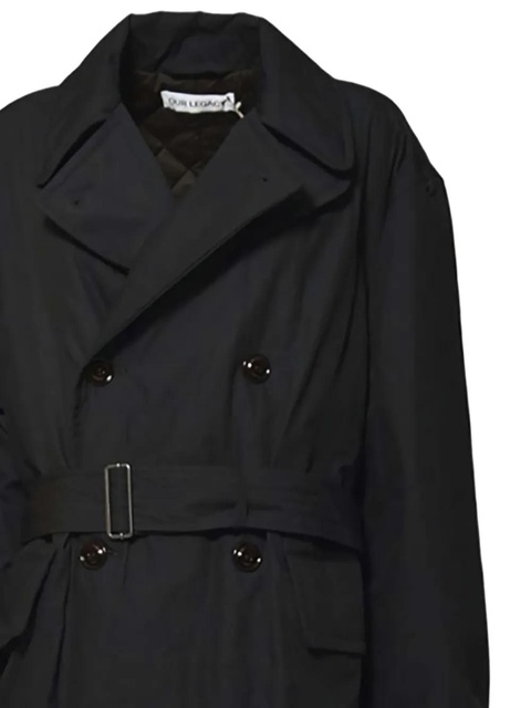 OUR LEGACY quilted double-breasted belted trench coat - Black - zdjęcie produktu nr 2