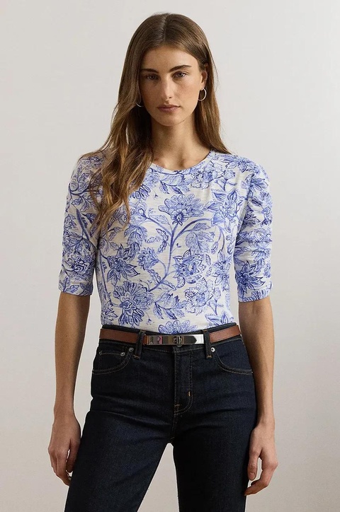 Lauren Ralph Lauren t-shirt bawełniany damski kolor niebieski 200971025 - zdjęcie produktu nr 1