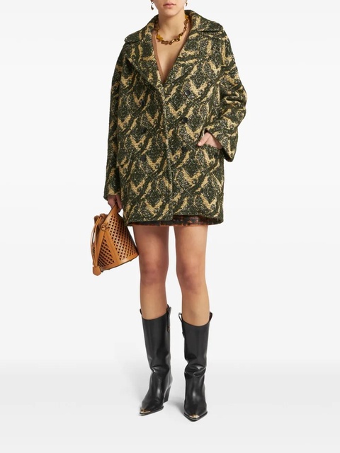 ETRO jacquard double-breasted coat - Green - zdjęcie produktu nr 2