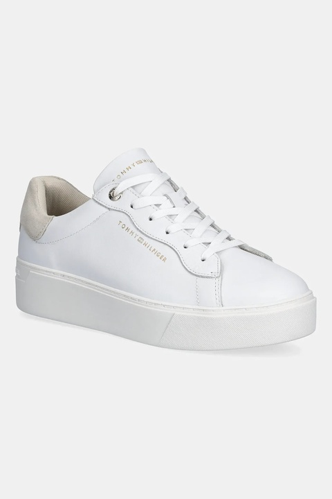 Tommy Hilfiger sneakersy skórzane CHIC PLATFORM CUPSOLE SNEAKER damskie kolor biały FW0FW09021 - zdjęcie produktu nr 1
