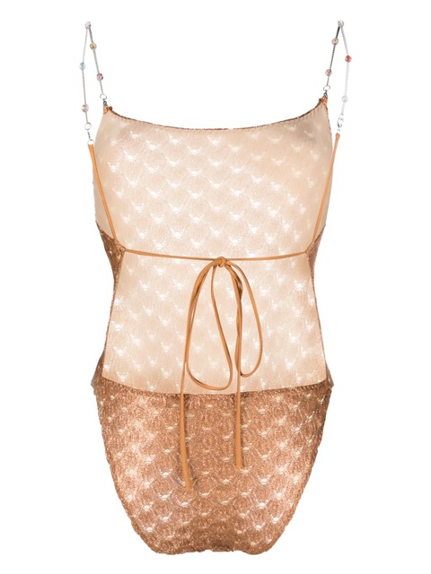 Missoni metallic crochet-knit swimsuit - Brown - zdjęcie produktu nr 2