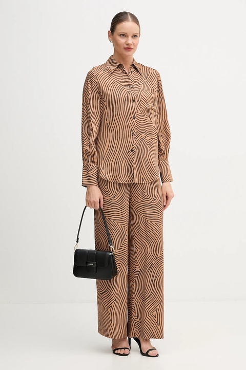 Marc Aurel koszula damska kolor brązowy regular z kołnierzykiem klasycznym 6258-1002-24812 - zdjęcie produktu nr 1