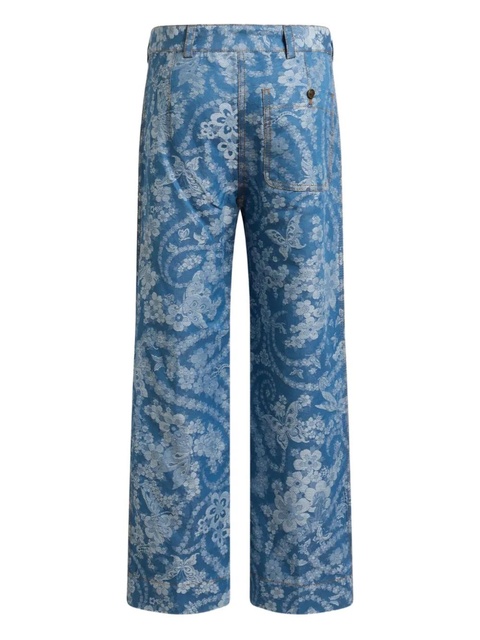 ETRO jacquard-pattern trousers - Blue - zdjęcie produktu nr 2