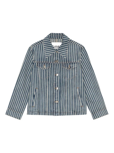 GANNI striped denim jacket - Blue - zdjęcie produktu nr 1