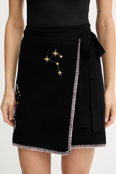 Never Fully Dressed spódnica kolor czarny mini rozkloszowana NFDKN736 - zdjęcie produktu nr 2