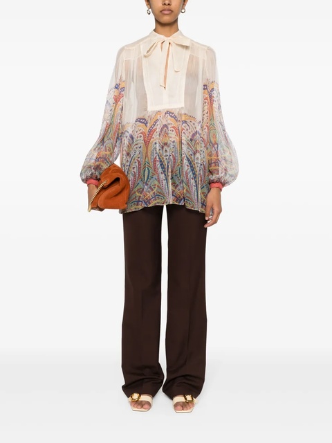 ETRO graphic-print silk blouse - Neutrals - zdjęcie produktu nr 1