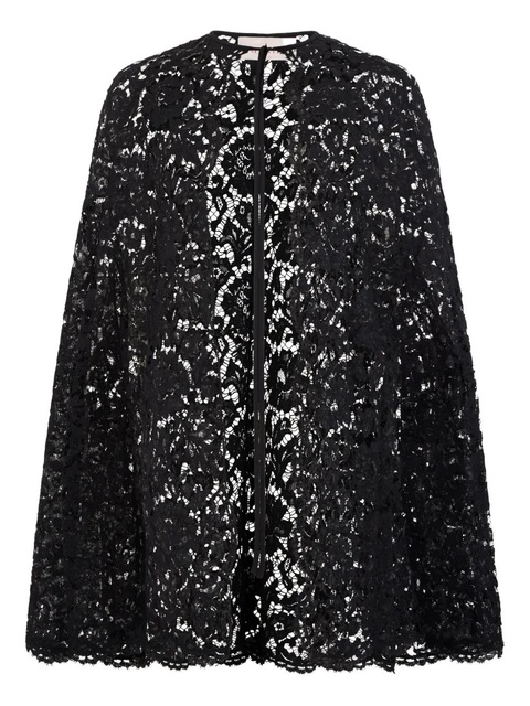 Valentino Garavani lace-design cape - Black - zdjęcie produktu nr 1