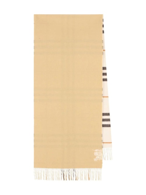 Burberry check-pattern fringed scarf - Neutrals - zdjęcie produktu nr 1