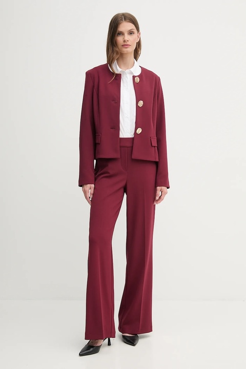 Joseph Ribkoff spodnie damskie kolor bordowy dzwony high waist 253073 - zdjęcie produktu nr 2