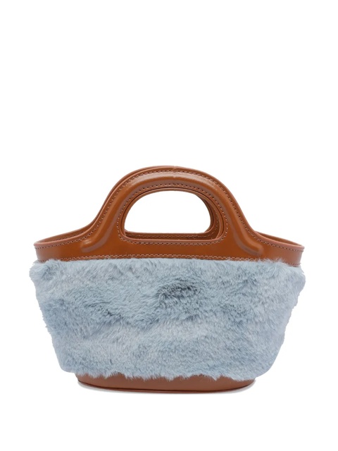 Marni Tropicalia leather-trimmed fur clutch bag - Blue - zdjęcie produktu nr 2