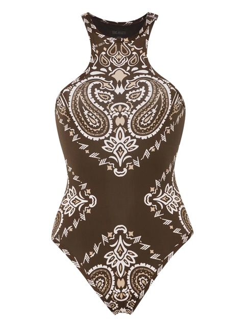 The Attico bandana-print swimsuit - Brown - zdjęcie produktu nr 1