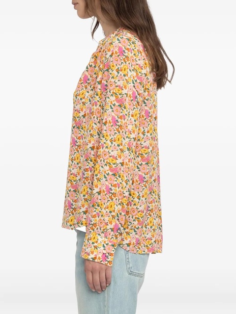 Zadig&Voltaire Tink floral-print V-neck tunic top - Yellow - zdjęcie produktu nr 2