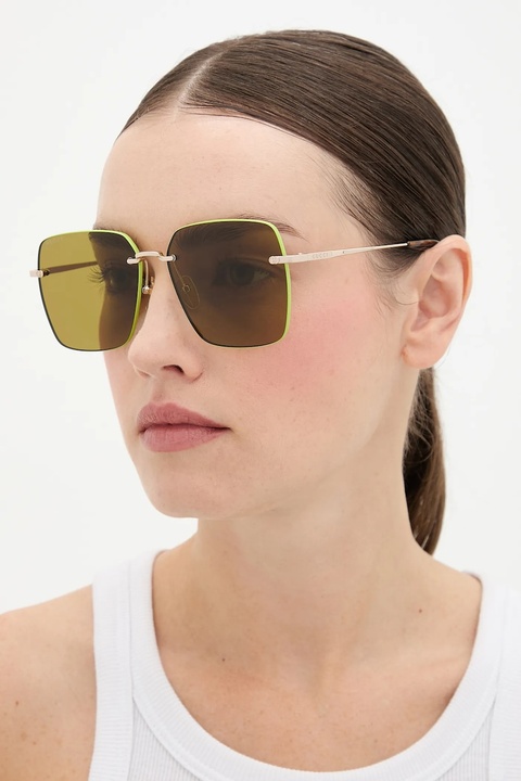 Gucci okulary przeciwsłoneczne damskie kolor złoty GG1955SA - zdjęcie produktu nr 1