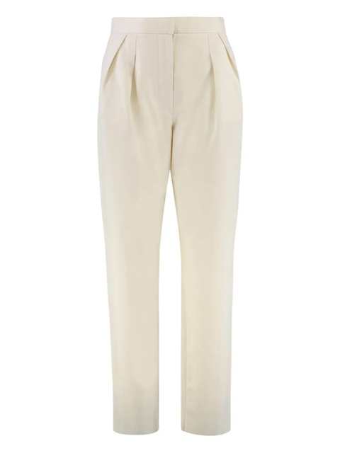 Max Mara Dede pleated cotton trousers - White - zdjęcie produktu nr 1