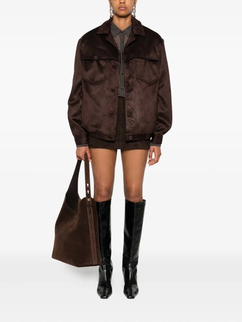 The Frankie Shop Hester faux suede button jacket - Brown - zdjęcie produktu nr 2