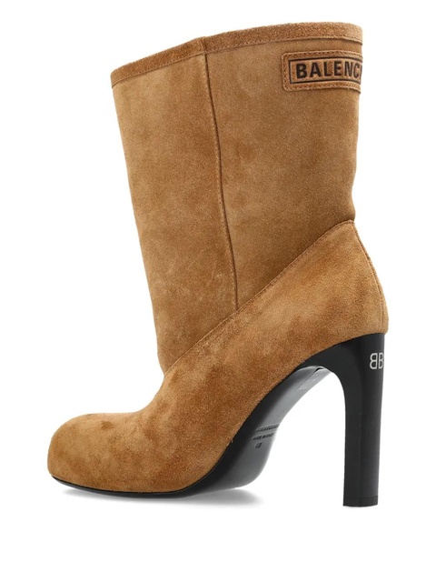 Balenciaga 80mm logo-patch heeled boots - Brown - zdjęcie produktu nr 2