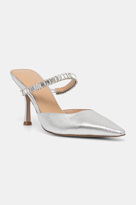 Steve Madden klapki skórzane Brecki-R damskie kolor srebrny na szpilce 11003897 - zdjęcie produktu nr 1