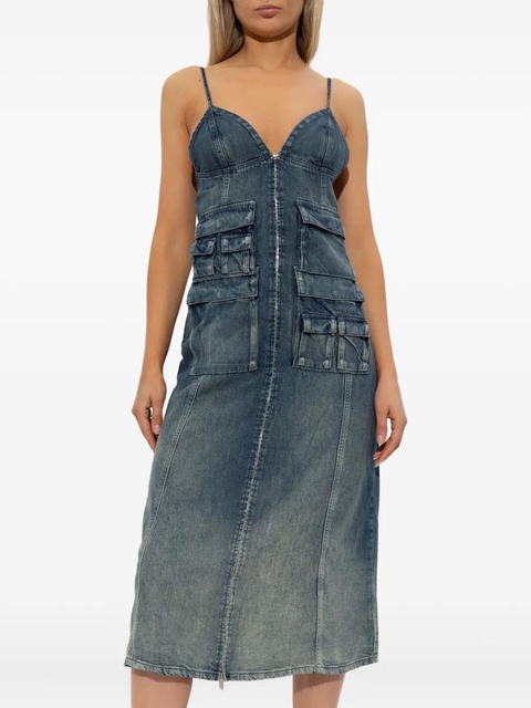 Diesel zip-up denim midi dress - Blue - zdjęcie produktu nr 2