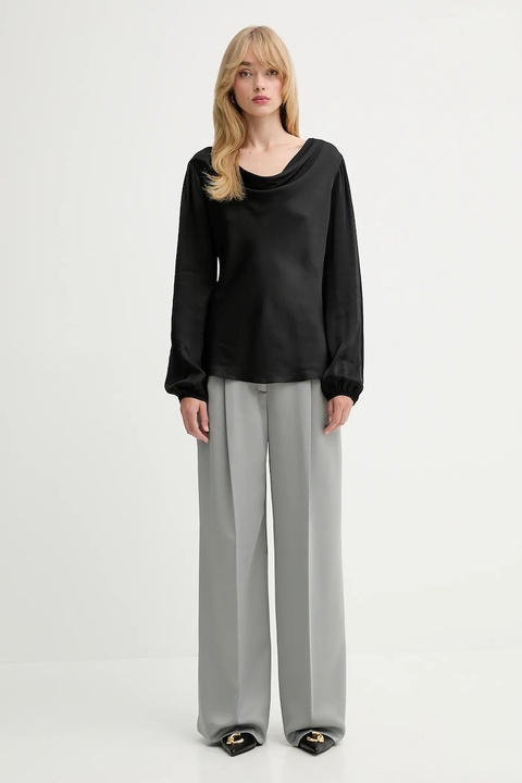 MAX&Co. spodnie damskie kolor szary szerokie high waist 2526136091200 - zdjęcie produktu nr 1