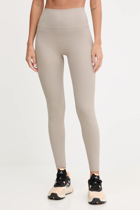 New Balance legginsy treningowe damskie kolor beżowy gładkie WP53152ADS - zdjęcie produktu nr 1