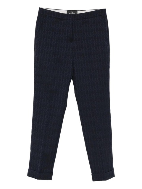 ETRO patterned cuffed trousers - Blue - zdjęcie produktu nr 1