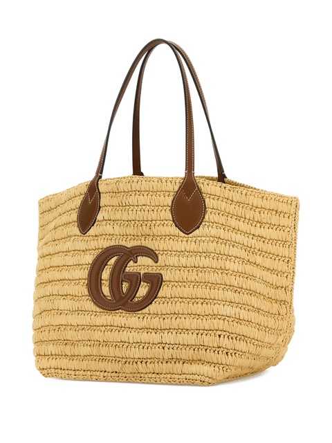 Gucci Double G raffia tote bag - Neutrals - zdjęcie produktu nr 2