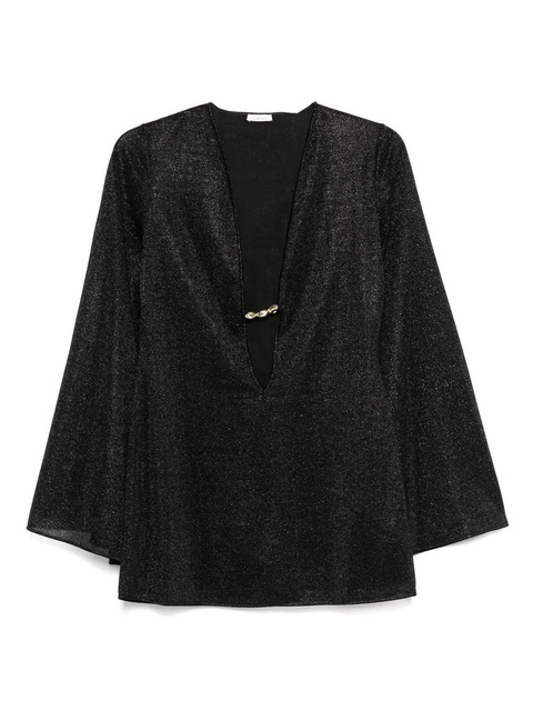 Oséree lurex-detail mini dress - Black - zdjęcie produktu nr 1
