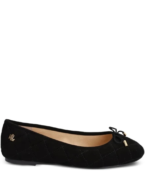 Lauren Ralph Lauren bow-detail suede ballet flats - Black - zdjęcie produktu nr 1