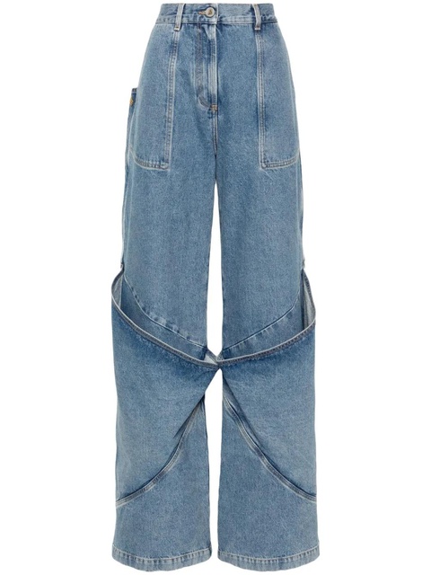 The Attico knee-detail wide-leg jeans - Blue - zdjęcie produktu nr 1
