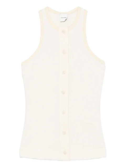 Nanushka ribbed button-placket top - Neutrals - zdjęcie produktu nr 1