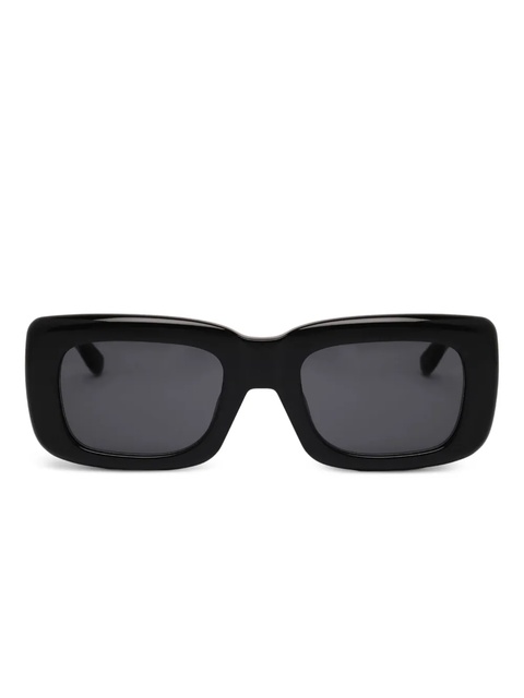 The Attico logo-plaque rectangle-frame sunglasses - Black - zdjęcie produktu nr 1