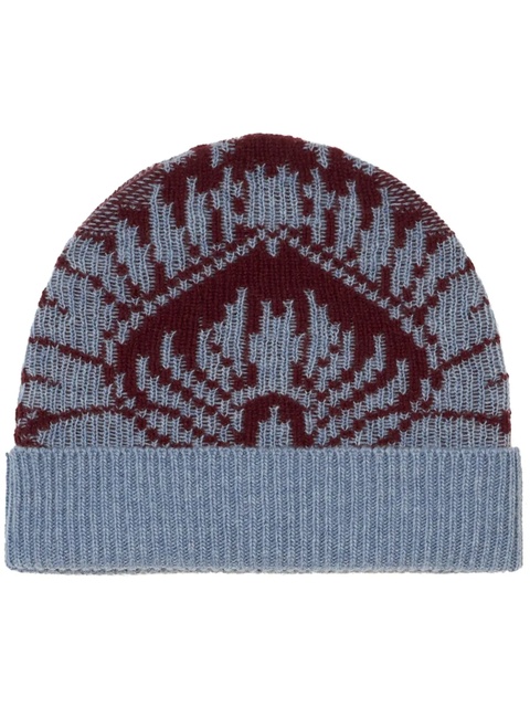 ETRO intarsia-knit wool beanie - Blue - zdjęcie produktu nr 1